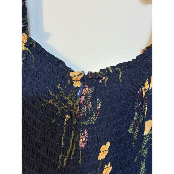 Reformation Nikita corset dress Women's Sz 14 Midi Navy Blue Floral Boho Cottage - Picture 5 of 12